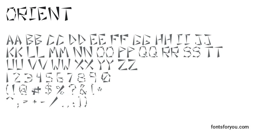 Fuente Orient - alfabeto, números, caracteres especiales
