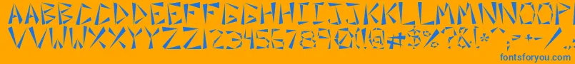 Orient Font – Blue Fonts on Orange Background