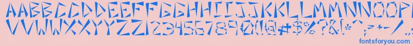 Orient Font – Blue Fonts on Pink Background