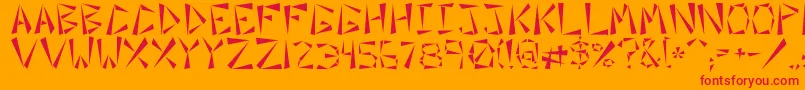 Orient-Schriftart – Rote Schriften auf orangefarbenem Hintergrund