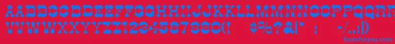 BurninhoodThin Font – Blue Fonts on Red Background