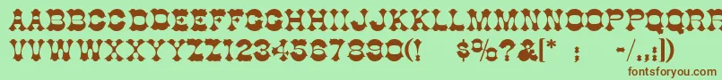 BurninhoodThin Font – Brown Fonts on Green Background