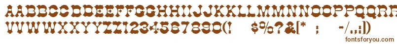 BurninhoodThin-Schriftart – Braune Schriften auf weißem Hintergrund