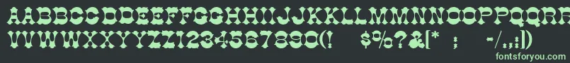 BurninhoodThin Font – Green Fonts on Black Background