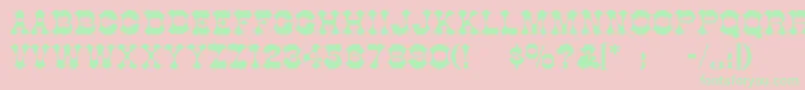 BurninhoodThin Font – Green Fonts on Pink Background