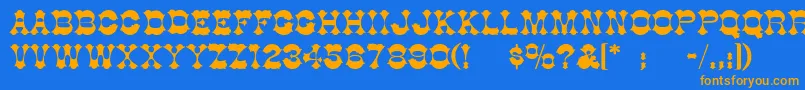 BurninhoodThin Font – Orange Fonts on Blue Background