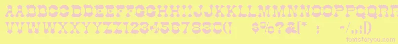 BurninhoodThin-Schriftart – Rosa Schriften auf gelbem Hintergrund