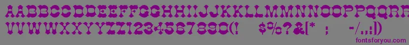 BurninhoodThin-Schriftart – Violette Schriften auf grauem Hintergrund