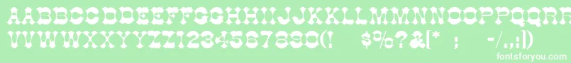 BurninhoodThin Font – White Fonts on Green Background