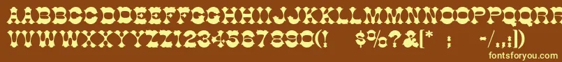 BurninhoodThin Font – Yellow Fonts on Brown Background