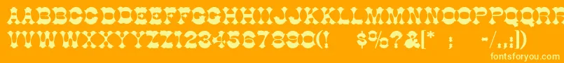 BurninhoodThin-Schriftart – Gelbe Schriften auf orangefarbenem Hintergrund