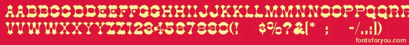 BurninhoodThin Font – Yellow Fonts on Red Background