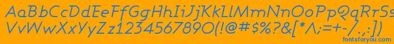 フォントAshbbi – オレンジの背景に青い文字