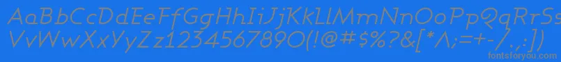 フォントAshbbi – 青い背景に灰色の文字