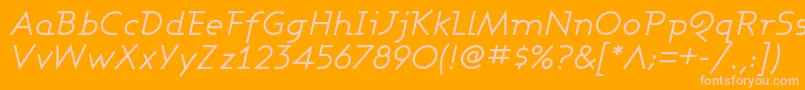 Ashbbi-Schriftart – Rosa Schriften auf orangefarbenem Hintergrund