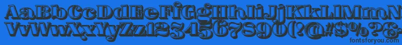 FatFlamingo5Lightbox Font – Black Fonts on Blue Background