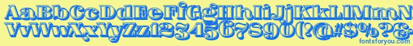 FatFlamingo5Lightbox Font – Blue Fonts on Yellow Background