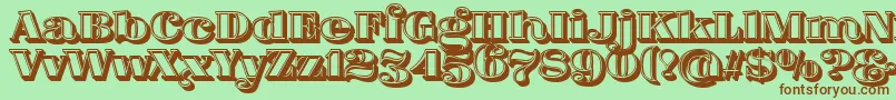 FatFlamingo5Lightbox Font – Brown Fonts on Green Background