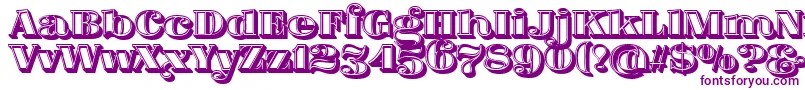 フォントFatFlamingo5Lightbox – 白い背景に紫のフォント