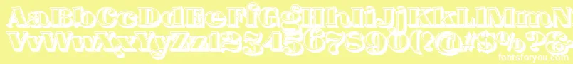 FatFlamingo5Lightbox Font – White Fonts on Yellow Background