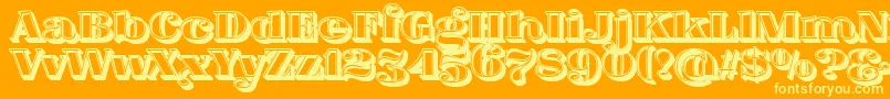 FatFlamingo5Lightbox Font – Yellow Fonts on Orange Background