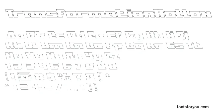 TransformationHollow-fontti – aakkoset, numerot, erikoismerkit