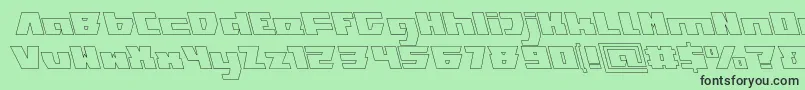 フォントTransformationHollow – 緑の背景に黒い文字