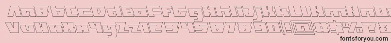 フォントTransformationHollow – ピンクの背景に黒い文字
