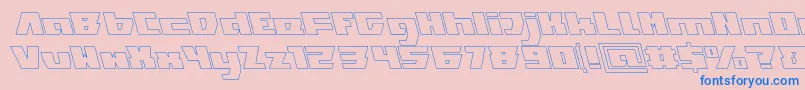 フォントTransformationHollow – ピンクの背景に青い文字