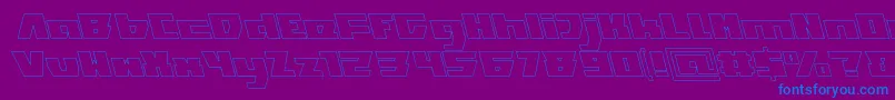 フォントTransformationHollow – 紫色の背景に青い文字