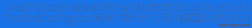 Шрифт TransformationHollow – коричневые шрифты на синем фоне