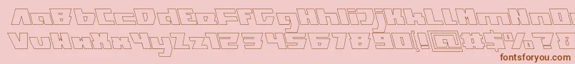 TransformationHollow Font – Brown Fonts on Pink Background