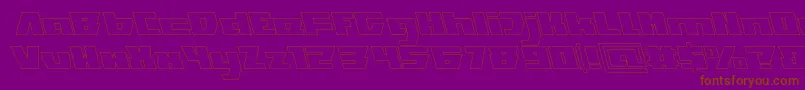 フォントTransformationHollow – 紫色の背景に茶色のフォント