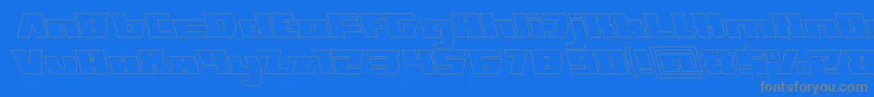 TransformationHollow-fontti – harmaat kirjasimet sinisellä taustalla
