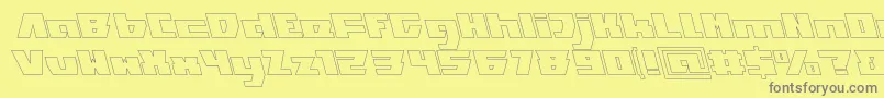 フォントTransformationHollow – 黄色の背景に灰色の文字