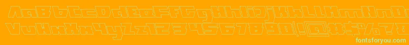 フォントTransformationHollow – オレンジの背景に緑のフォント
