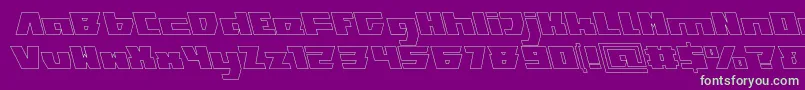 フォントTransformationHollow – 紫の背景に緑のフォント