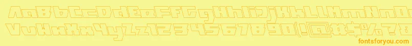 フォントTransformationHollow – オレンジの文字が黄色の背景にあります。