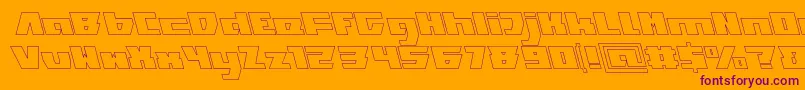 TransformationHollow Font – Purple Fonts on Orange Background