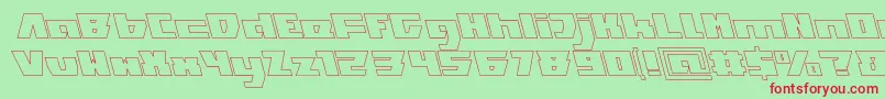 フォントTransformationHollow – 赤い文字の緑の背景