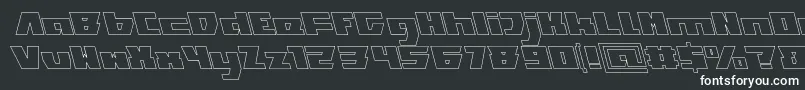 フォントTransformationHollow – 黒い背景に白い文字