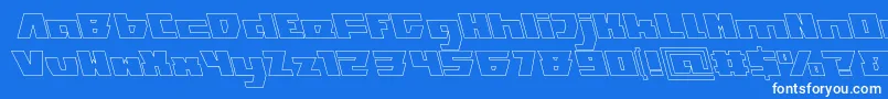 フォントTransformationHollow – 青い背景に白い文字
