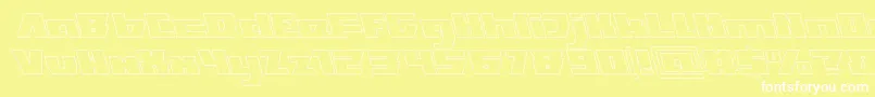 TransformationHollow-fontti – valkoiset fontit keltaisella taustalla