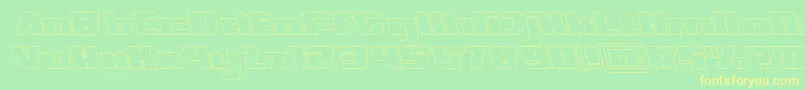 Шрифт TransformationHollow – жёлтые шрифты на зелёном фоне