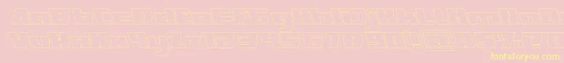 TransformationHollow-Schriftart – Gelbe Schriften auf rosa Hintergrund