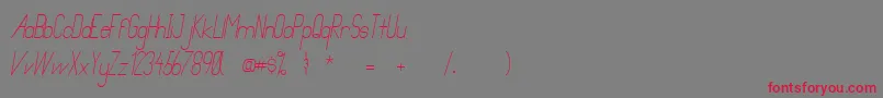 PrimadonaItalic Font – Red Fonts on Gray Background