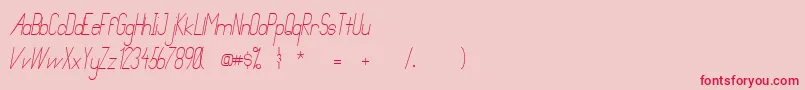 PrimadonaItalic-Schriftart – Rote Schriften auf rosa Hintergrund