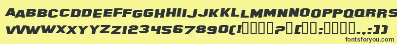 Шрифт HollywoodHillsExpandedItalic – чёрные шрифты на жёлтом фоне