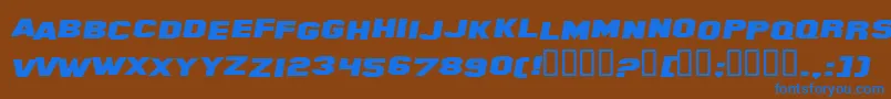 Шрифт HollywoodHillsExpandedItalic – синие шрифты на коричневом фоне