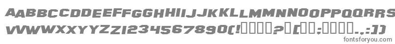 フォントHollywoodHillsExpandedItalic – 白い背景に灰色の文字